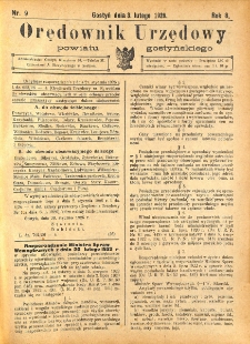 Orędownik Urzędowy Powiatu Gostyńskiego 1926.02.03 R. 8 Nr 9