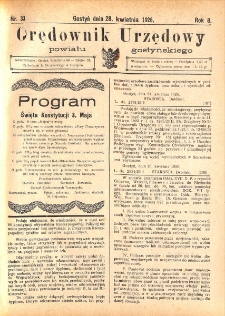 Orędownik Urzędowy Powiatu Gostyńskiego 1926.04.28 R. 8 Nr 33