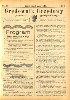 Orędownik Urzędowy Powiatu Gostyńskiego 1926.05.01 R. 8 Nr 34