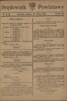 Orędownik Powiatowy (Kościan) 1921.02.19 R.56 Nr 14