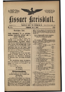 Lissaer Kreisblatt. 1916.04.01 Nr 27