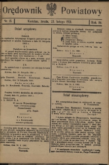 Orędownik Powiatowy (Kościan) 1921.02.23 R.56 Nr 15