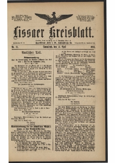 Lissaer Kreisblatt. 1916.04.14 Nr 31