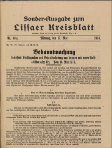 Lissaer Kreisblatt. 1916.05.17 Nr 40a