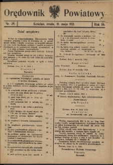 Orędownik Powiatowy (Kościan) 1921.05.18 R.56 Nr 39