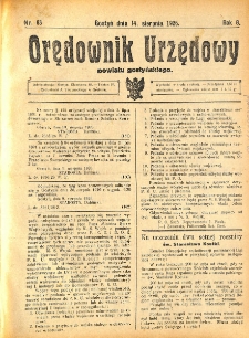 Orędownik Urzędowy Powiatu Gostyńskiego 1926.08.14 R. 8 Nr 63