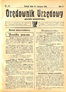 Orędownik Urzędowy Powiatu Gostyńskiego 1926.08.18 R. 8 Nr 64