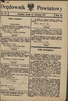 Orędownik Powiatowy (Kościan) 1921.08.24 R.56 Nr 67
