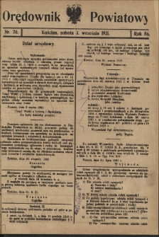 Orędownik Powiatowy (Kościan) 1921.09.03 R.56 Nr 70