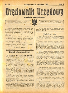 Orędownik Urzędowy Powiatu Gostyńskiego 1926.09.25 R. 8 Nr 75