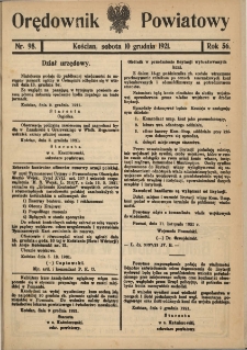 Orędownik Powiatowy (Kościan) 1921.12.10 R.56 Nr 98