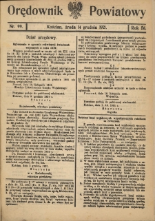 Orędownik Powiatowy (Kościan) 1921.12.14 R.56 Nr 99