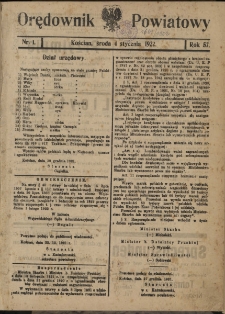 Orędownik Powiatowy (Kościan) 1922.01.04 R.57 Nr 1
