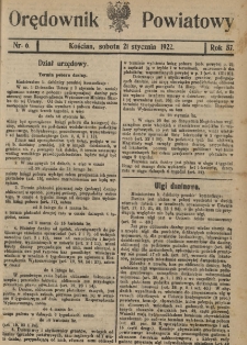 Orędownik Powiatowy (Kościan) 1922.01.21 R.57 Nr 6