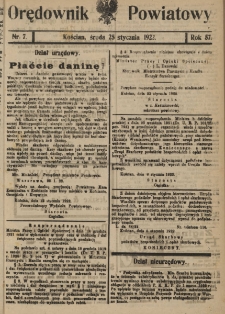 Orędownik Powiatowy (Kościan) 1922.01.25 R.57 Nr 7