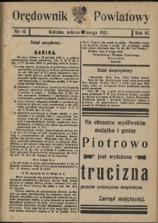 Orędownik Powiatowy (Kościan) 1922.02.04 R.57 Nr 10