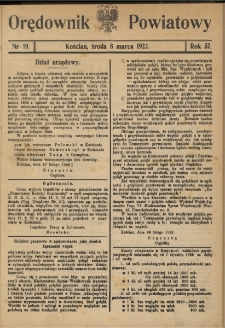 Orędownik Powiatowy (Kościan) 1922.03.08 R.57 Nr 19