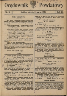 Orędownik Powiatowy (Kościan) 1922.03.11 R.57 Nr 20