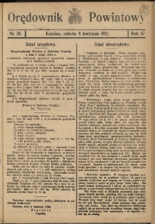 Orędownik Powiatowy (Kościan) 1922.04.08 R.57 Nr 28