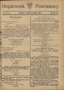 Orędownik Powiatowy (Kościan) 1922.05.10 R.57 Nr 37