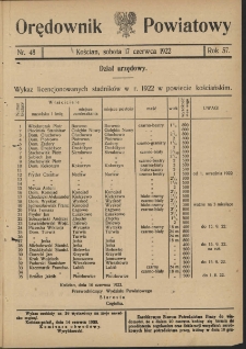 Orędownik Powiatowy (Kościan) 1922.06.17 R.57 Nr 48