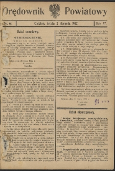 Orędownik Powiatowy (Kościan) 1922.08.02 R.57 Nr 61