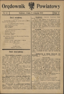 Orędownik Powiatowy (Kościan) 1922.08.09 R.57 Nr 63