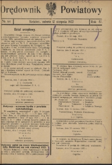 Orędownik Powiatowy (Kościan) 1922.08.12 R.57 Nr 64