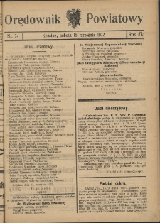 Orędownik Powiatowy (Kościan) 1922.09.16 R.57 Nr 74
