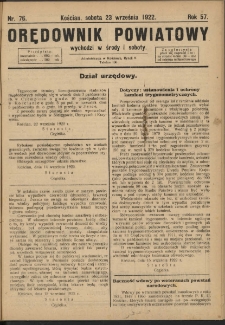 Orędownik Powiatowy (Kościan) 1922.09.23 R.57 Nr 76