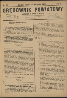 Orędownik Powiatowy (Kościan) 1922.11.11 R.57 Nr 90