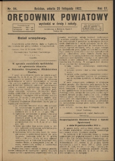 Orędownik Powiatowy (Kościan) 1922.11.25 R.57 Nr 94