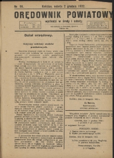 Orędownik Powiatowy (Kościan) 1922.12.02 R.57 Nr 96