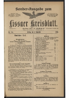 Lissaer Kreisblatt. 1916.09.01 Nr 70a