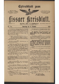Lissaer Kreisblatt. 1916.09.14 Nr 74a