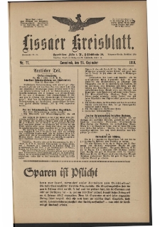 Lissaer Kreisblatt. 1916.09.23 Nr 77