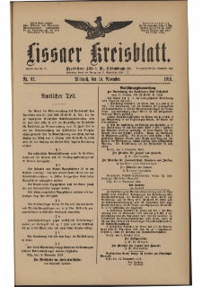 Lissaer Kreisblatt. 1916.11.15 Nr 92