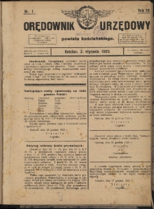 Orędownik Powiatowy (Kościan) 1923.01.05 R.58 Nr 1