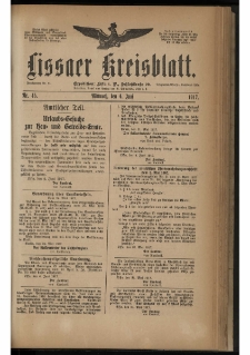 Lissaer Kreisblatt. 1917.06.06 Nr 45
