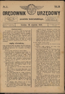 Orędownik Urzędowy Powiatu Kościańskiego 1923.01.18 R.58 Nr 3