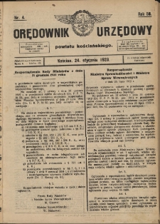 Orędownik Urzędowy Powiatu Kościańskiego 1923.01.24 R.58 Nr 4