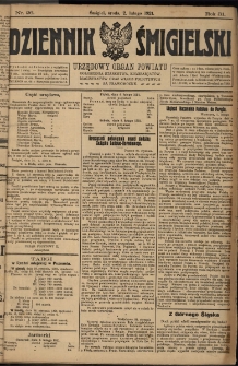 Dziennik Śmigielski 1921.02.02 R.31 Nr 26