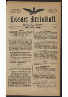 Lissaer Kreisblatt. 1917.09.15 Nr 74