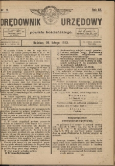 Orędownik Urzędowy Powiatu Kościańskiego 1923.02.28 R.58 Nr 9