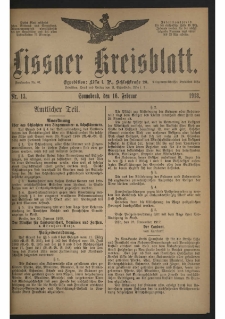 Lissaer Kreisblatt. 1918.02.16 Nr 13