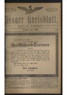 Lissaer Kreisblatt. 1918.03.09 Nr 19