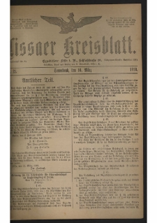 Lissaer Kreisblatt. 1918.03.16 Nr 21