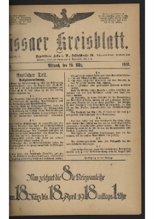 Lissaer Kreisblatt. 1918.03.20 Nr 22