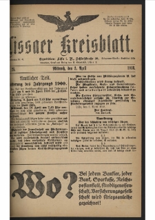 Lissaer Kreisblatt. 1918.04.03 Nr 25