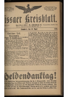 Lissaer Kreisblatt. 1918.04.13 Nr 28